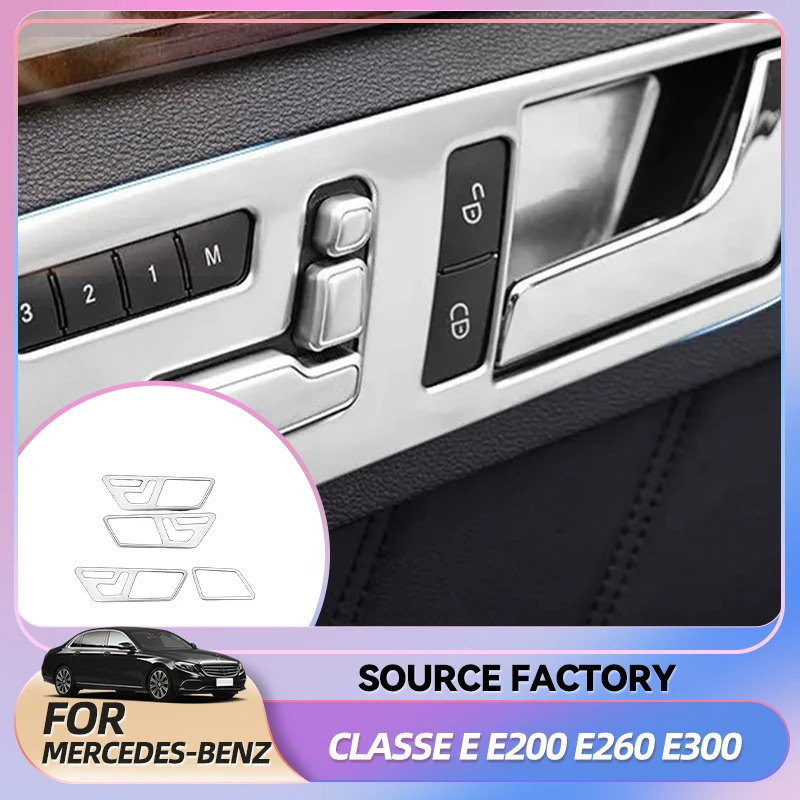 

Interior Stickers For Mercedes Benz E Class E200 E260 E300 W212 213 Interior Inner Door Pull Handle Frame Stainless Steel Cover