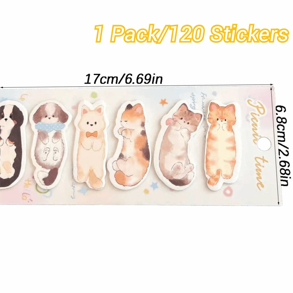Cartoon Animal Sticky Notes Note Mark Planner Organization Cat Index Tabs File Classification Subjects Bookmarks