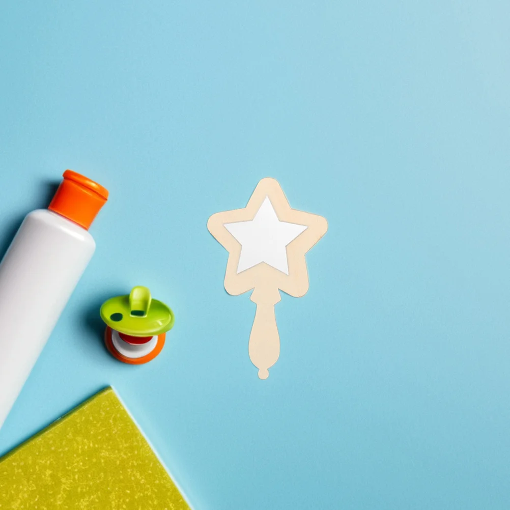 12 قطعة مرايا خشبية صغيرة محمولة للأطفال غير قابلة للكسر، مرآة آمنة للأطفال الصغار، مجموعة أنشطة يدوية من الخشب خفيف الوزن #3