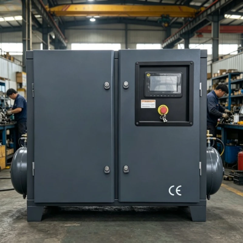 Two Stage Compressor Anti-overheat Stable Pressure For Stone Factory Pneumatic Cutting Metal Sandblasting Engineering
