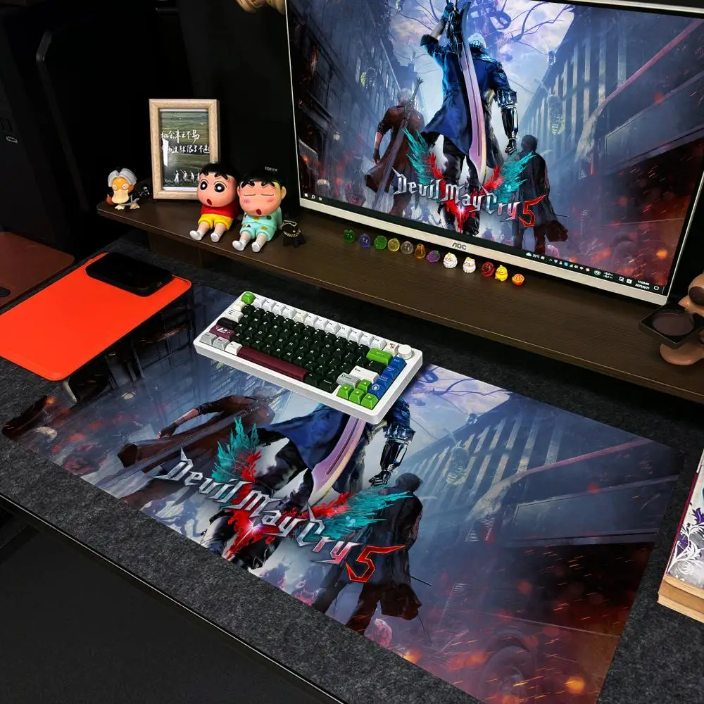 D-Devil May C-Cry 5 Mouse Pad Xxl Computer Large Size Non-slip Gamer Keyboard 90x40cm Art Design HD Deskmat