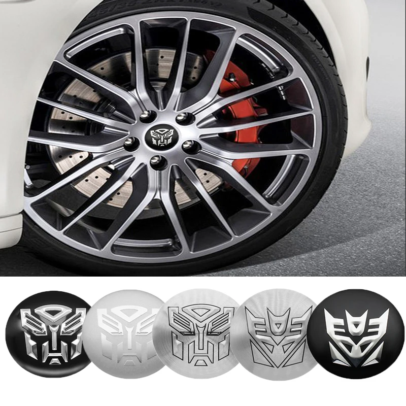 4 Piezas 56mm Adhesivos de Emblema Transformers Decepticon para Tapas de Cubo de Rueda de Coche, Accesorios para Automóvil