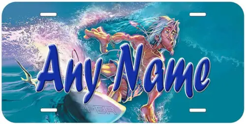 Surfer Personalized Novelty Car Tag License Plate Aluminum