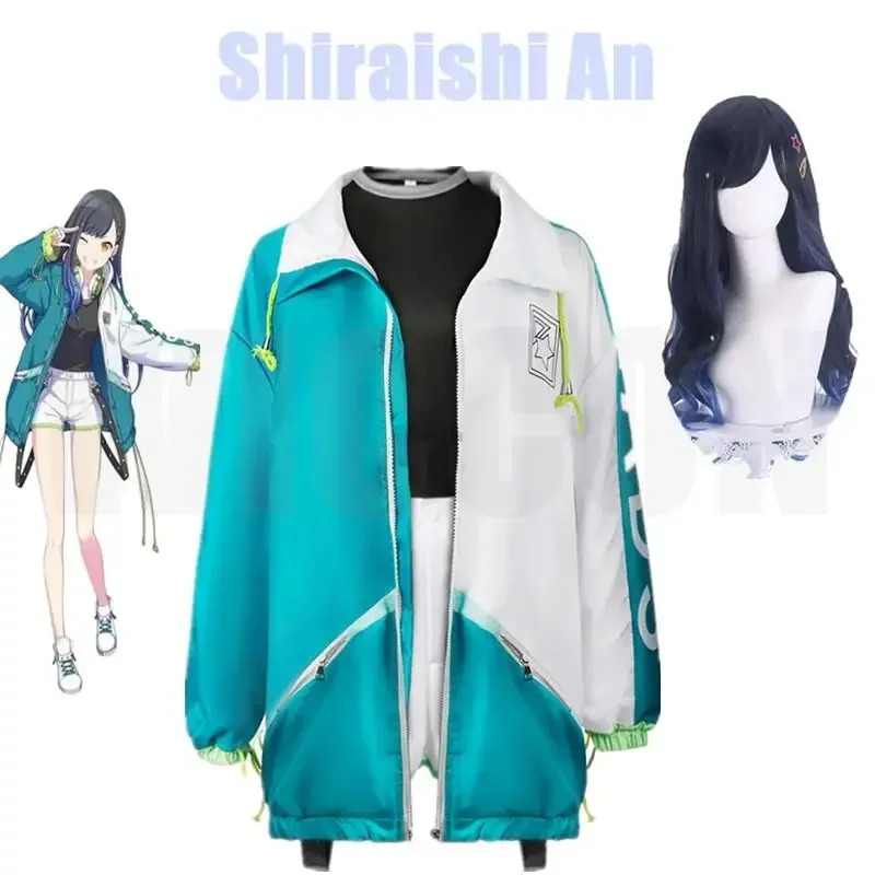 Anime Project Sekai Colorful Stage Feat Azusawa Kohane Shiraishi An Cosplay Costume School Uniform Jacket Wig Full Sets CMM221