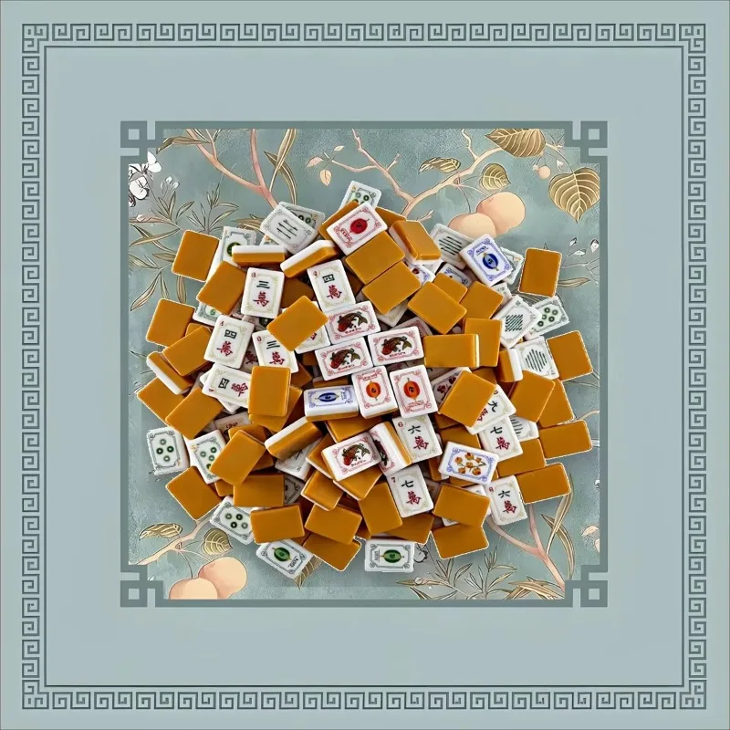 Modern Deluxe American Mahjong Set 160 Pieces 36mm 4-Layer Engraved Acrylic Cards, Green Pads, In Stock, for 4-Person Games