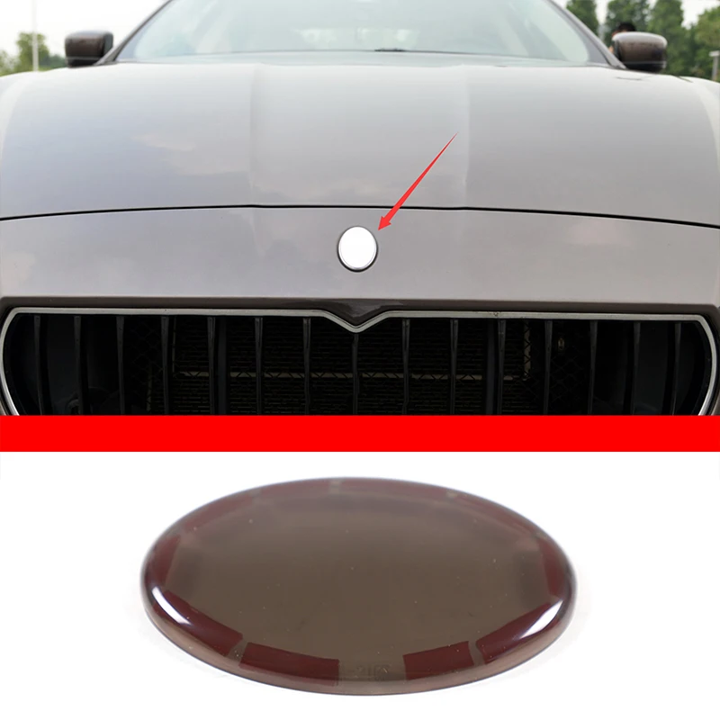 

For Maserati Ghibli Quattroporte 2013+ ABS Smoky Black Car Front Emblem Badge Logo Trim Sticker Protective Cover Car Accessories