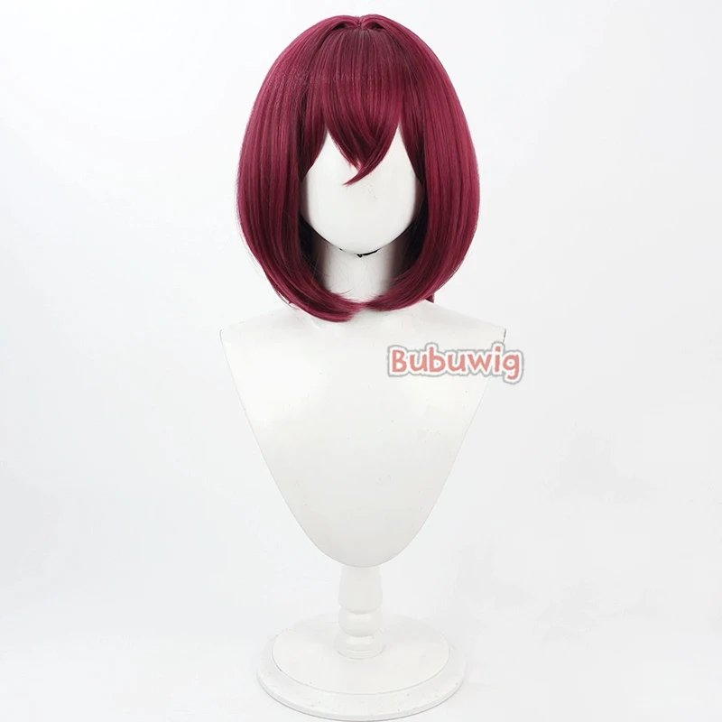 Bubuwig Synthetic Hair Houshou Marine Cosplay Wigs Virtual YouTuber Houshou Marine 60cm Long Wine Red Cos Wig Heat Resistant