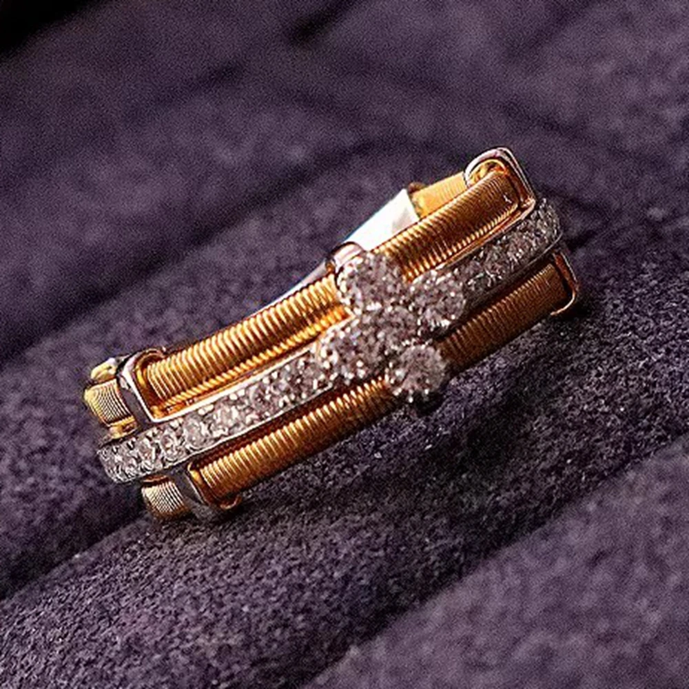 

KQDANCE Винтаж Высокая проволока для рисования, ремесло, серебро 925 пробы, синтетическое кольцо с цирконом, позолоченное ретро-кольцо, ювелирные изделия, подарок на помолвку для женщин