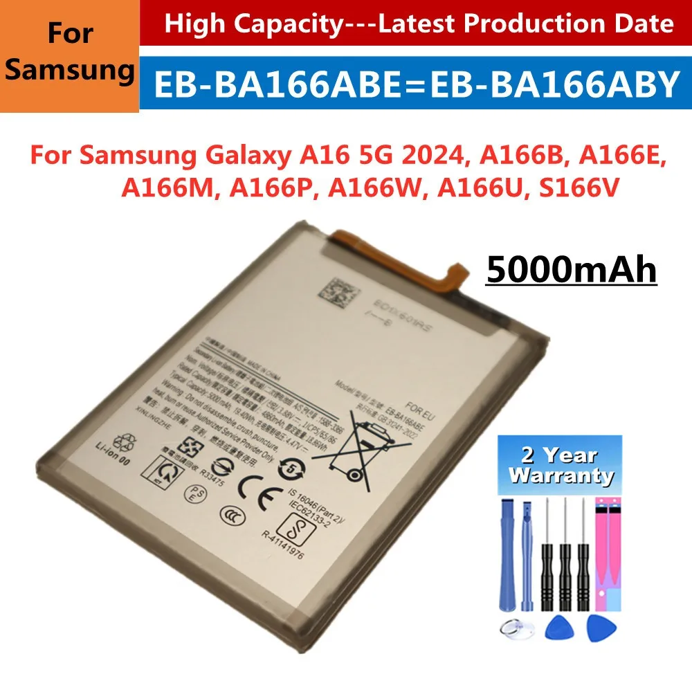 EB-BA166ABY EB-BA166ABE Akku für Samsung Galaxy A16 A166B A166E A166M A166P A166W S166V, A17 4G, A26 5G, A165 A166 A175 A266