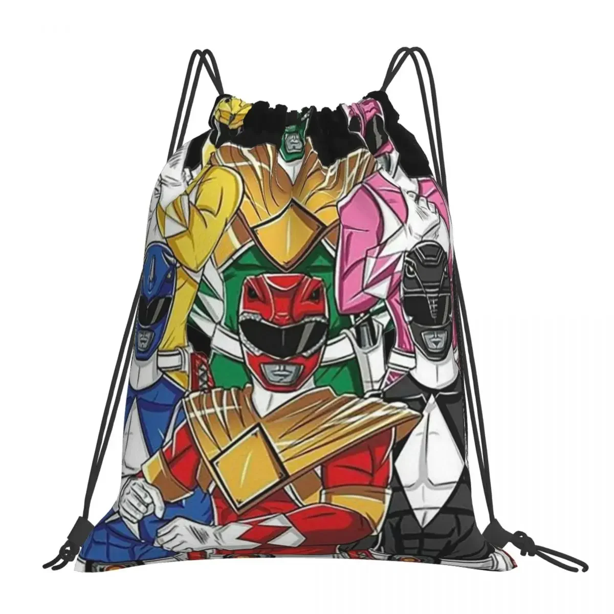 

Рюкзаки Mighty Morphin Power Ranger, повседневные сумки на шнурке, карманные спортивные сумки на шнурке, сумки для книг для мужчин и женщин, студентов
