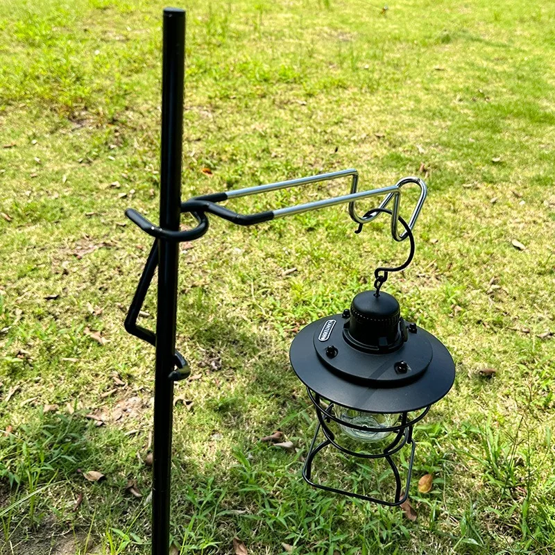 Stainless Steel Light Stand Holder Hooks Portable Tent Pole Lamp Hanger Hunting Fishing Lantern Hanger Camping Outdoor Supplies