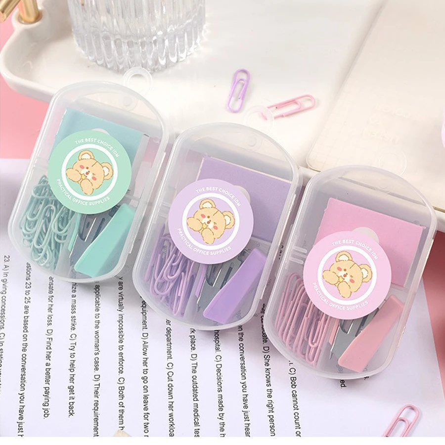 Mini Color Metal Stapler Set With Staples Binding Tools Stationery Office School Student Supplies gifts