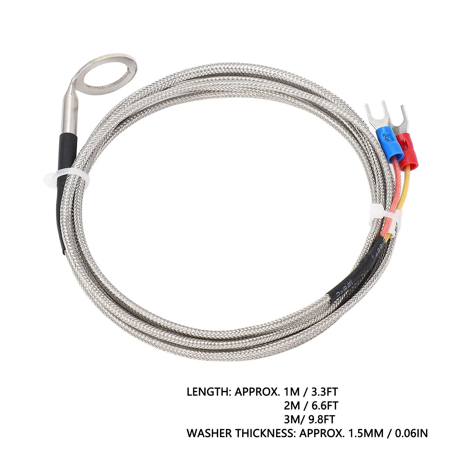 K Type Temperature Sensor Thermocouple Sensor Stainless Steel for Automotive Engine CHT Measurement with 14mm ID Washer image 6