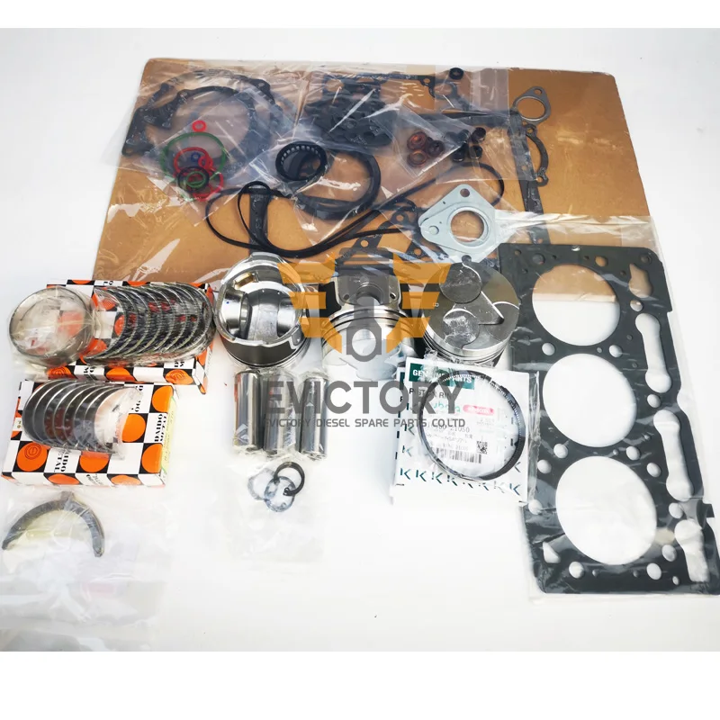 For KUBOTA D1005 overhual kit cylinder head gasket liner piston bearing set