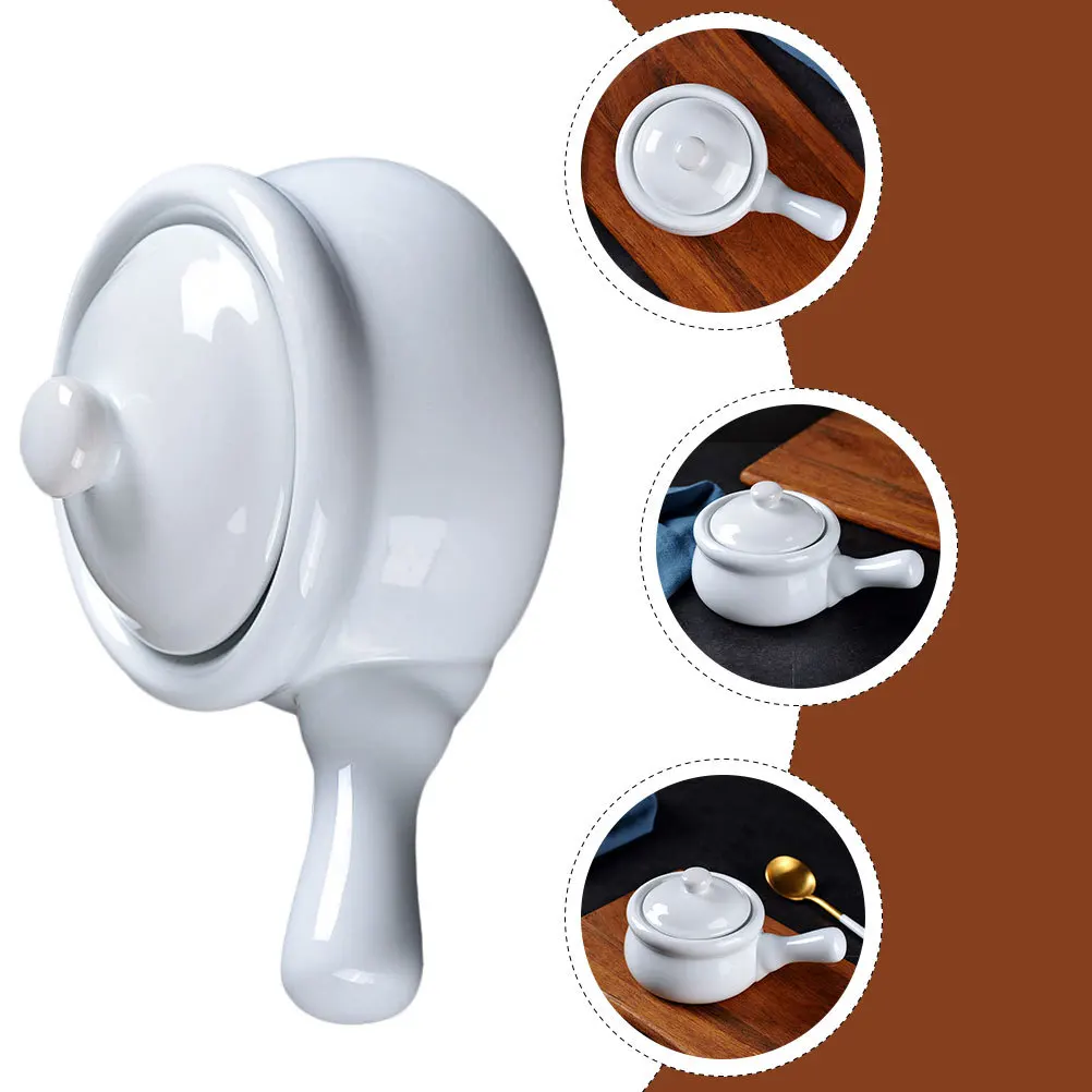 

Small Ceramic Stew Pot Stockpot with Lid Easy Clean Non-Stick Soup Pot Multi-Functional Kitchen Cooking Tool