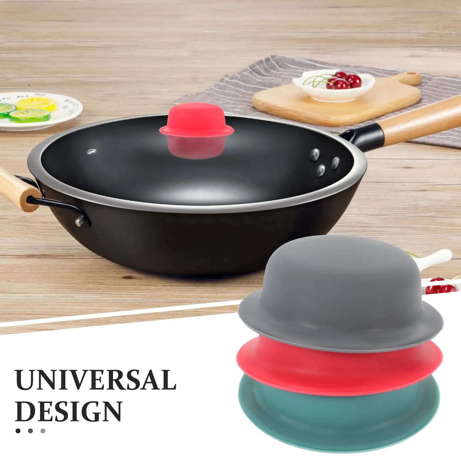 

3Pcs Heat Resistant Pot Lid Knob Covers Silicone Anti-Scald Sleeve Non-Slip Handle Protector Kitchen Cooking Accessory