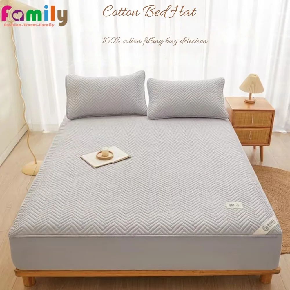 Queen King Size 100% Cotton Fitted Sheet Solid Color Comfort Soft Bed Sheet with Elastic Band Mattress Covers Protector 180x200