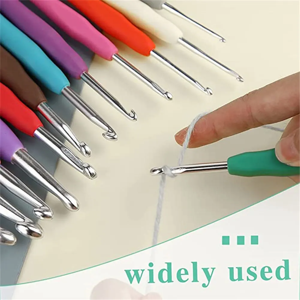 87Pcs Crochet Hooks Kit with Case Crochet Needles Weave Yarn Kit Ergonomic Handle Hand Knitting Art Tools for Adults & Kids