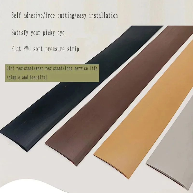 1PC 1M/39.37in Adhesive Free Self-adhesive Wood Flooring Flat Buckle Pressure Strip Excessive Gap Connection Edge Closing Strip
