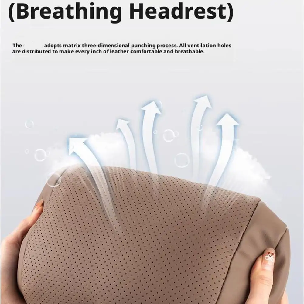 Car Seat Headrest Travel Rest Neck Pillow Soft PU Leather Neck Pillow Memory Foam Pillows Car Accessories - view 5