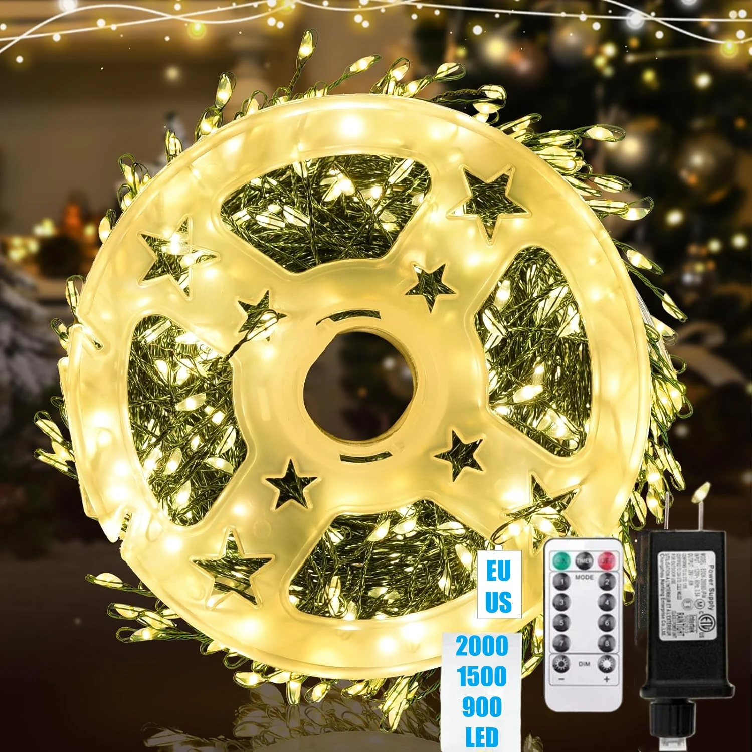 LED Firecracker String Lights Remote Control Halloween Garland EU/US DC Power Fairy Light for Wedding Party Christmas Decoration
