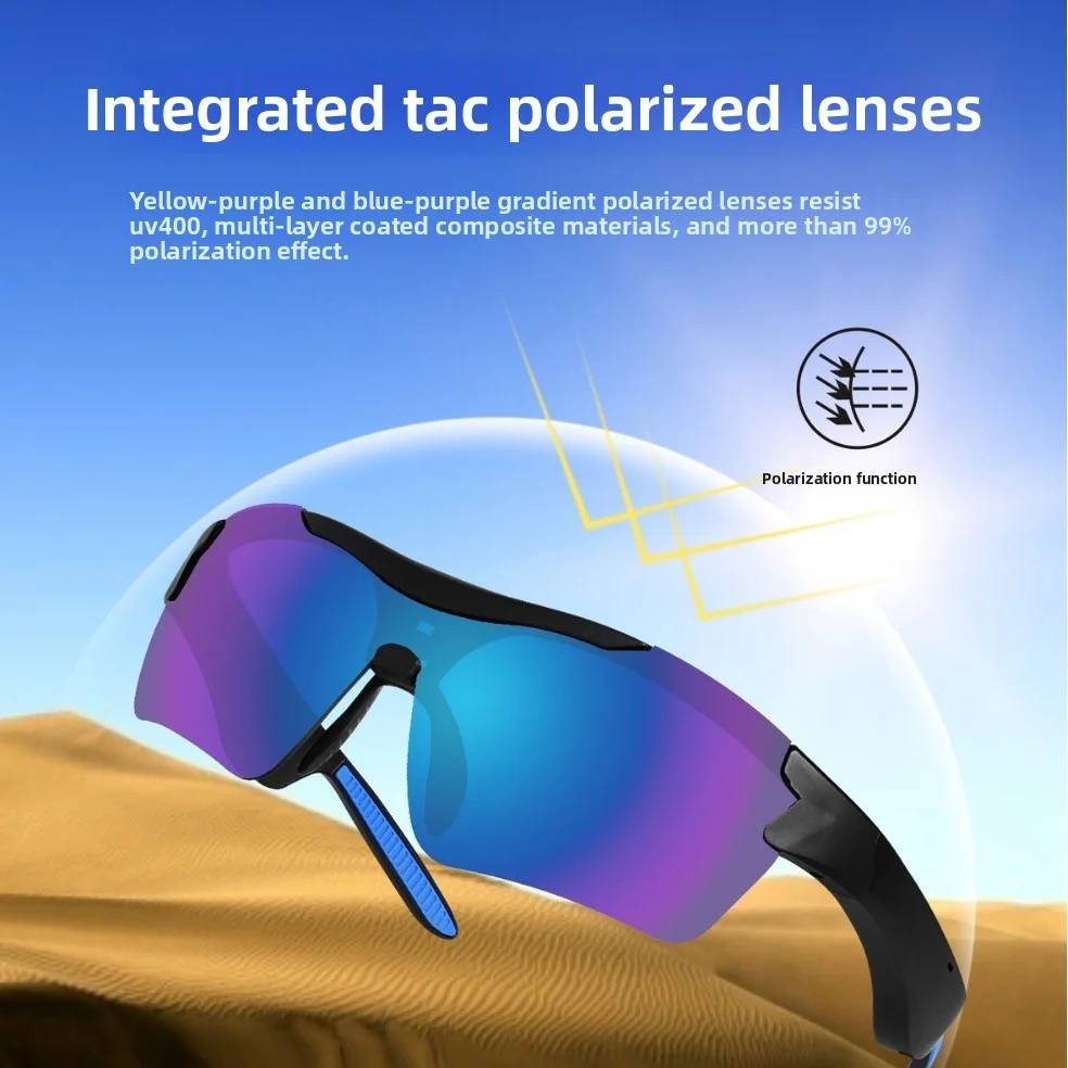 Smart glasses for outdoor cycling, sports protection against wind, with built-in music player and eye protection