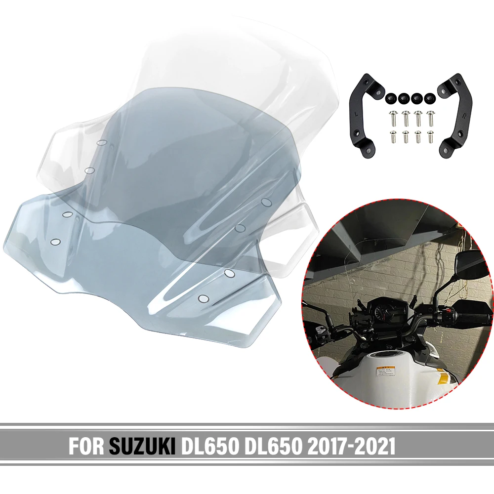 Für Suzuki DL650XT DL650 V-STROM 2017-2024 2022 Windschutzscheibe Windschutz Motorrad Windabweiser Schild Bildschirm Deflektor Halterung