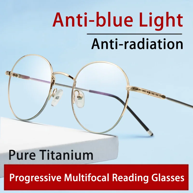 

Progressive Multifocal Lightweight Reading Glasses for Women, Zero Magnification on Top Lens,Anti Blue Light Resin Lens