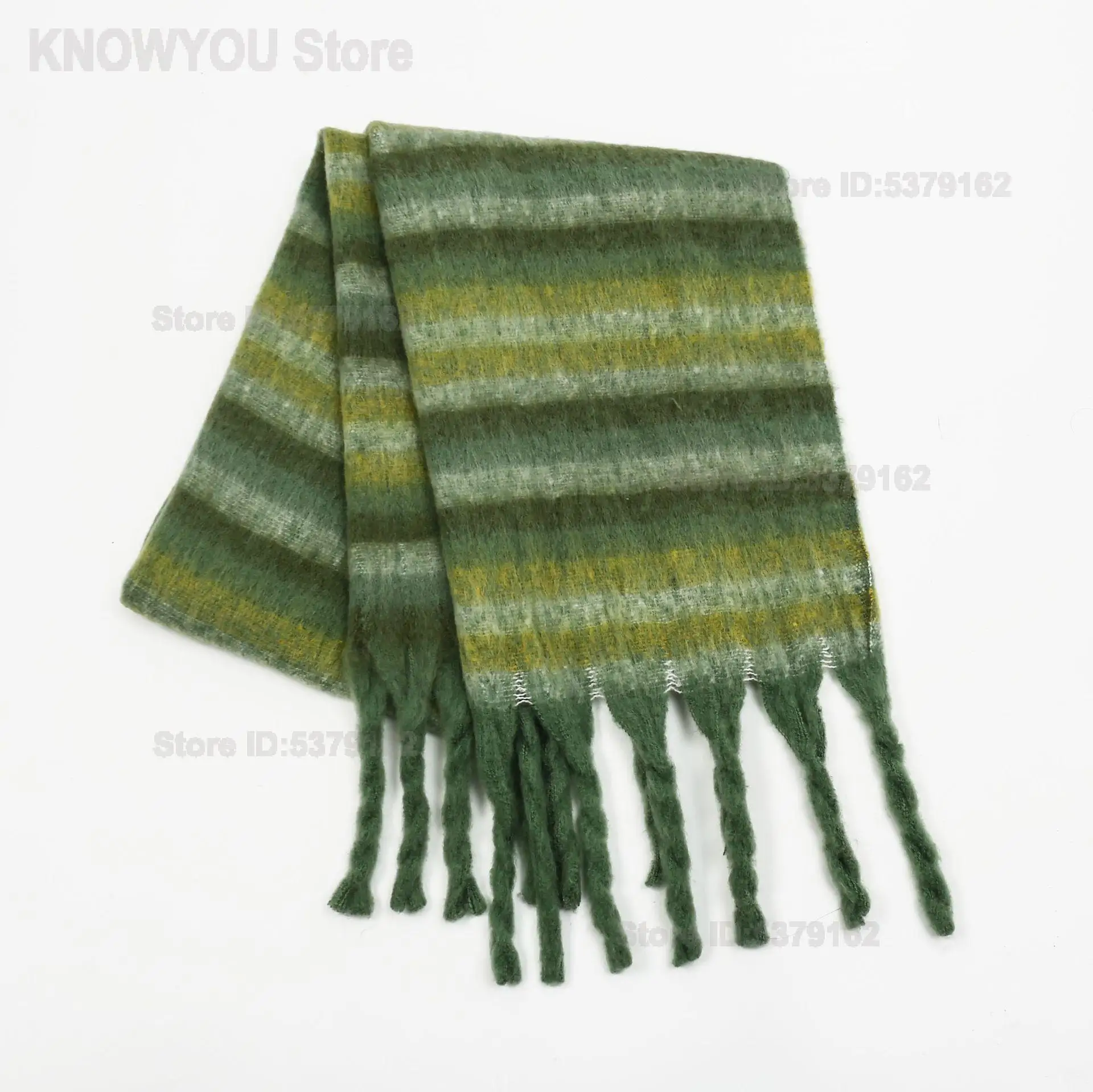 Women Spring Autumn Scarf High Sense Color Block Stripe Couple Warm Thick Neck Wrap Shawl, Versatile Soft Daily Outfit Accessory