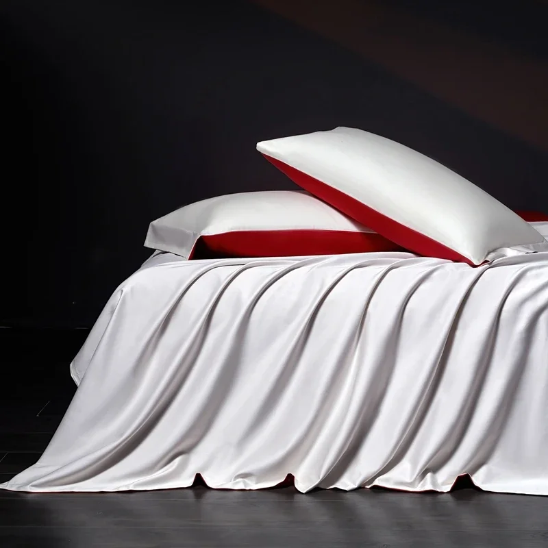 

2025 Savor 5A антибактериальное длинное хлопковое однотонное постельное белье, высокое качество, 100% хлопок, простой стиль, королевский размер, отлично подходит для спальни