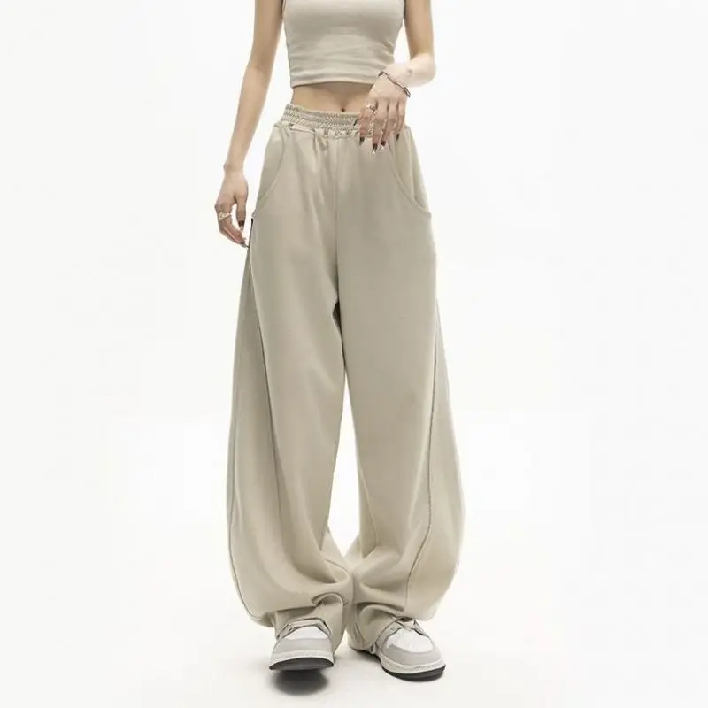 Women High Waist Wide Leg Sweatpants Autumn Winter Straight Joggers Casual Sports Running Workout Loose Baggy Trousers