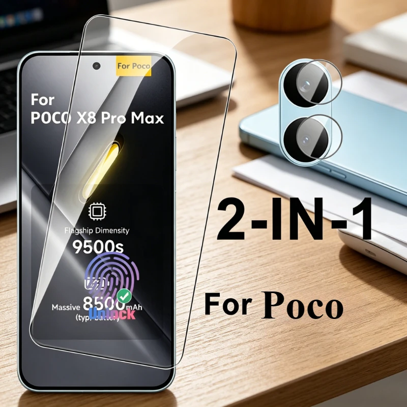 

2in1 For Xiaomi PocoX8ProMax Tempered Glass Screen Cover For Poco X8 Pro Max Little X 8Pro X8Pro ProMax 5G Lens Protective Films