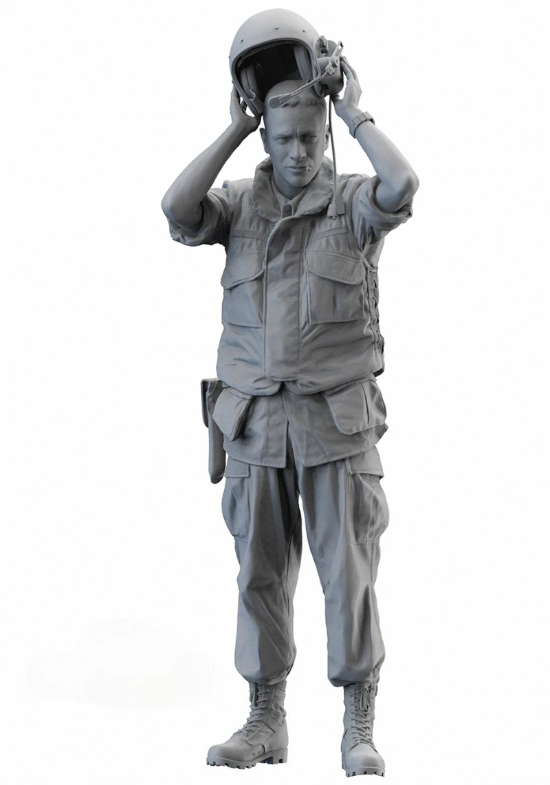 1/16 Scale Die-Cast Resin Figure Model Kit Armored Personnel Carrier Commander Unassembled and Unpainted
