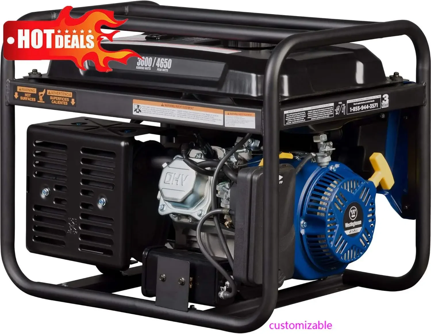 

НОВЫЙ внешний электрооборудование 2025 Портативный генератор пиковой мощности 4650 Вт, розетка 30 А для автофургона, питание от газа