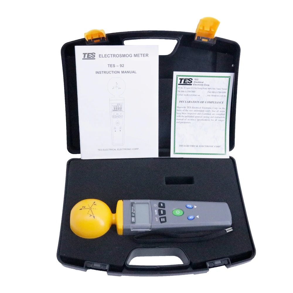 TES-92 Triaxial Data Logger EMF Meter Electromagnetic Radiation Detector 50 MHz to 3.5 GHz Frequency Range