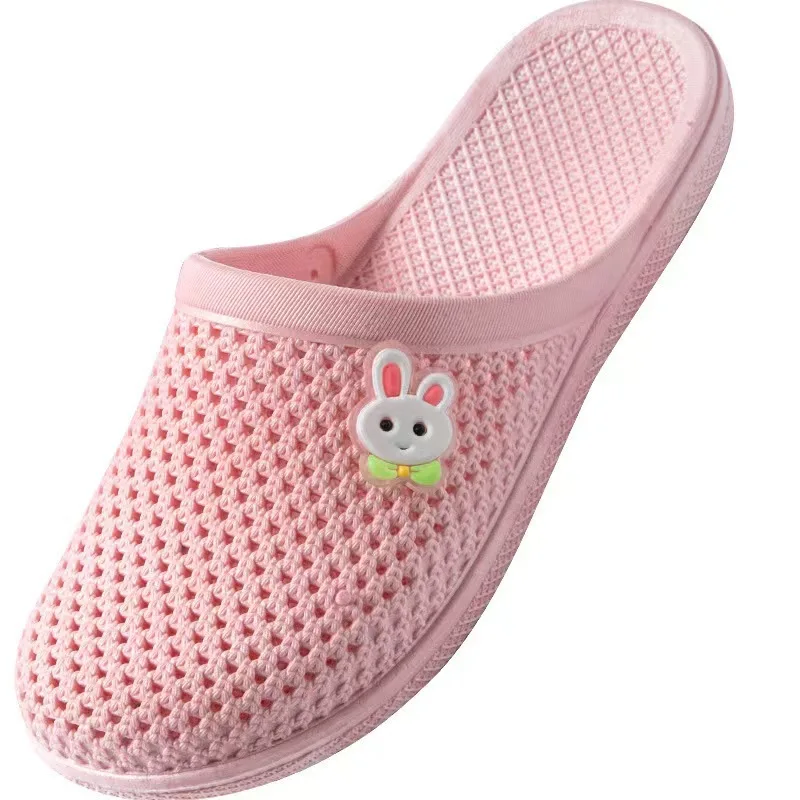 2024 Summer New Hole Sandals Flat Slippers Women\'s Soft Bottom Non-Slip Indoor and Outdoor Casual Bathroom Slippers