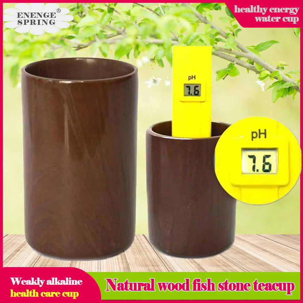 S/M/L Wooden Fish Stone Water Cup Natural Handmade Mu Yu Stone Tea Mug Weak Alkaline Energy Cup Health Care Cup Teacup