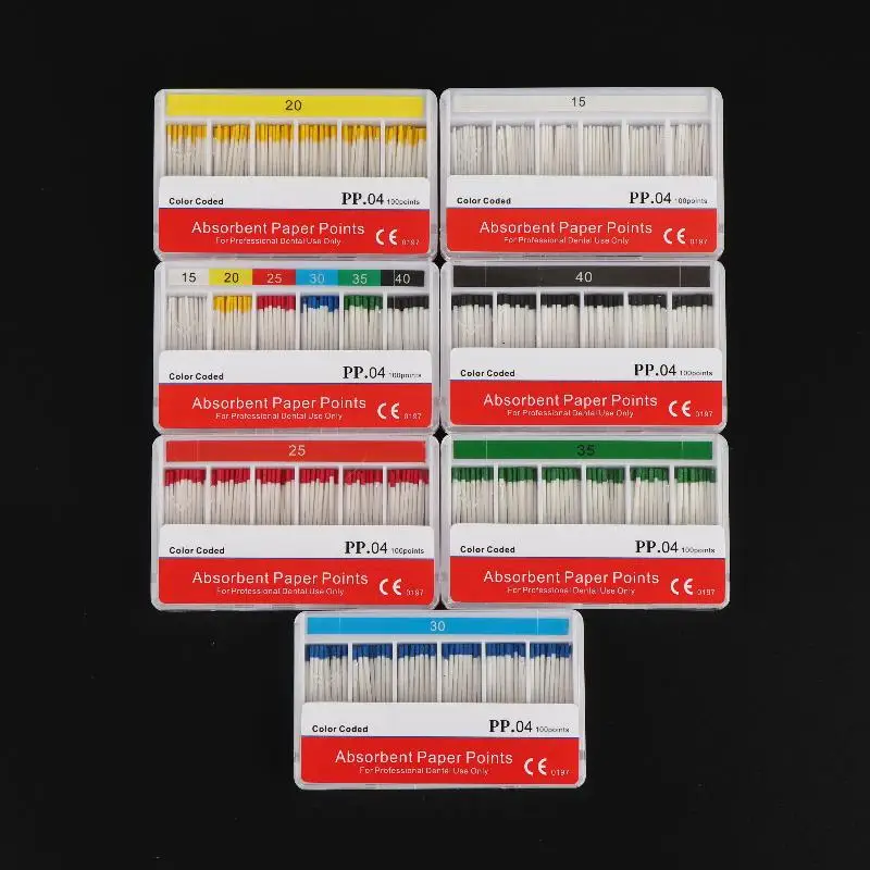 【B】15/20/25/30/35/40# Disposable Dental Absorbent Paper Points Disposable Guttahanger Taper For Dental Endodontics Use