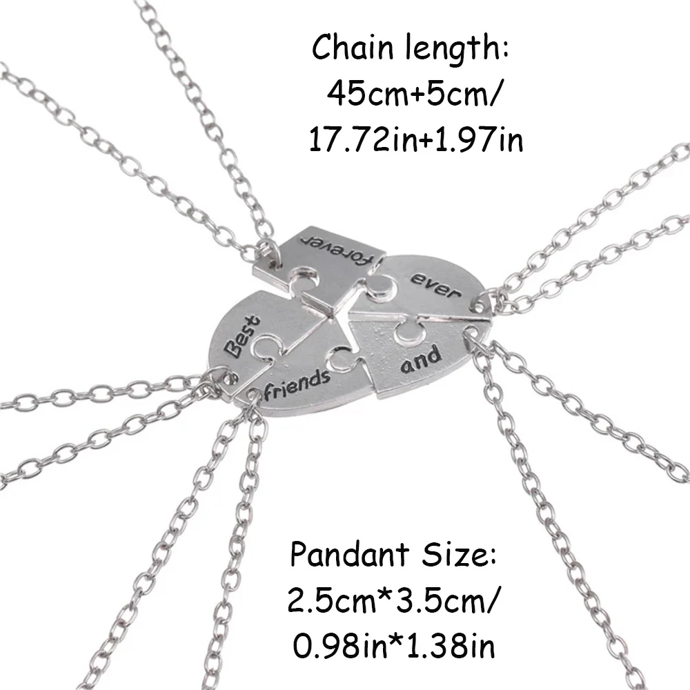 5pcs/Set Best Friend Pendant Necklace Pentagram Friendship Necklace For Women Best Friend Necklace Bff Friendship Jewelry Gif