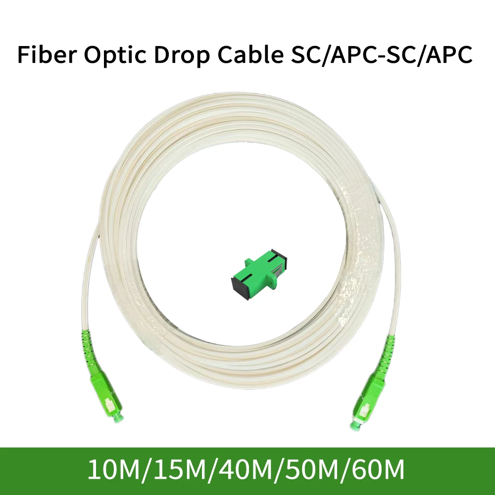 SC/APCto SC/APC Fiber Optic Drop Cable Indoor Single Mode Simplex Fiber Optic Patch Cord Support Custom Length Wholesale