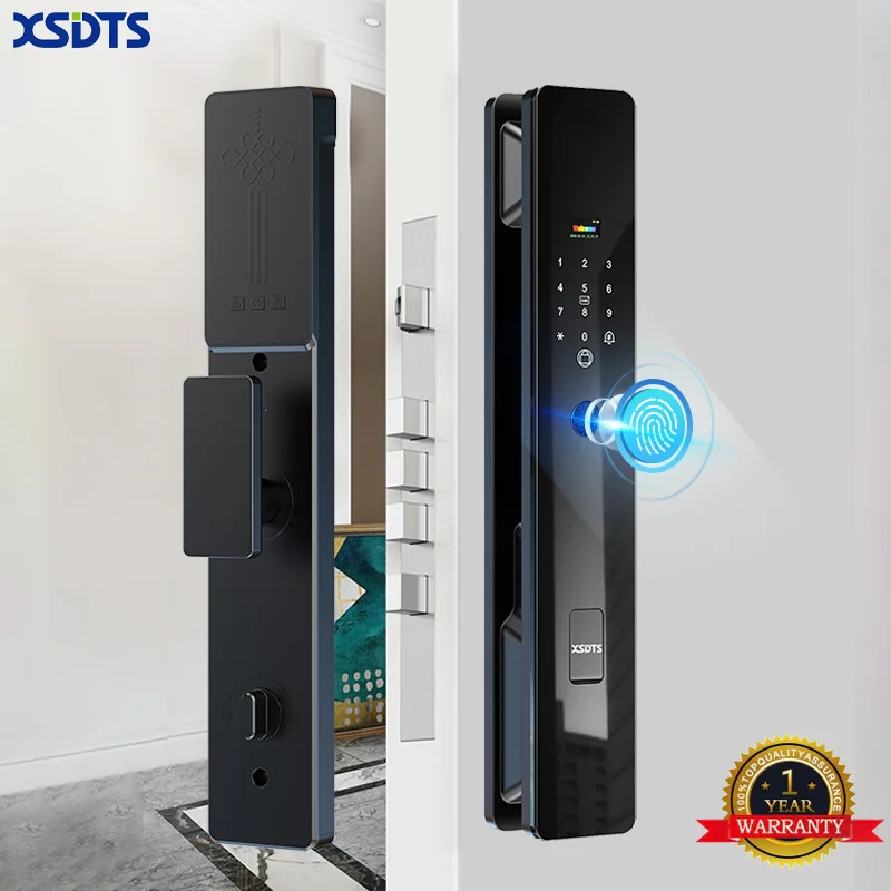 XSDTS Biometric Fingerprint Smart Door Lock Electronic Digital Lock Password Fingerprint Keyless Security Door Handle Home