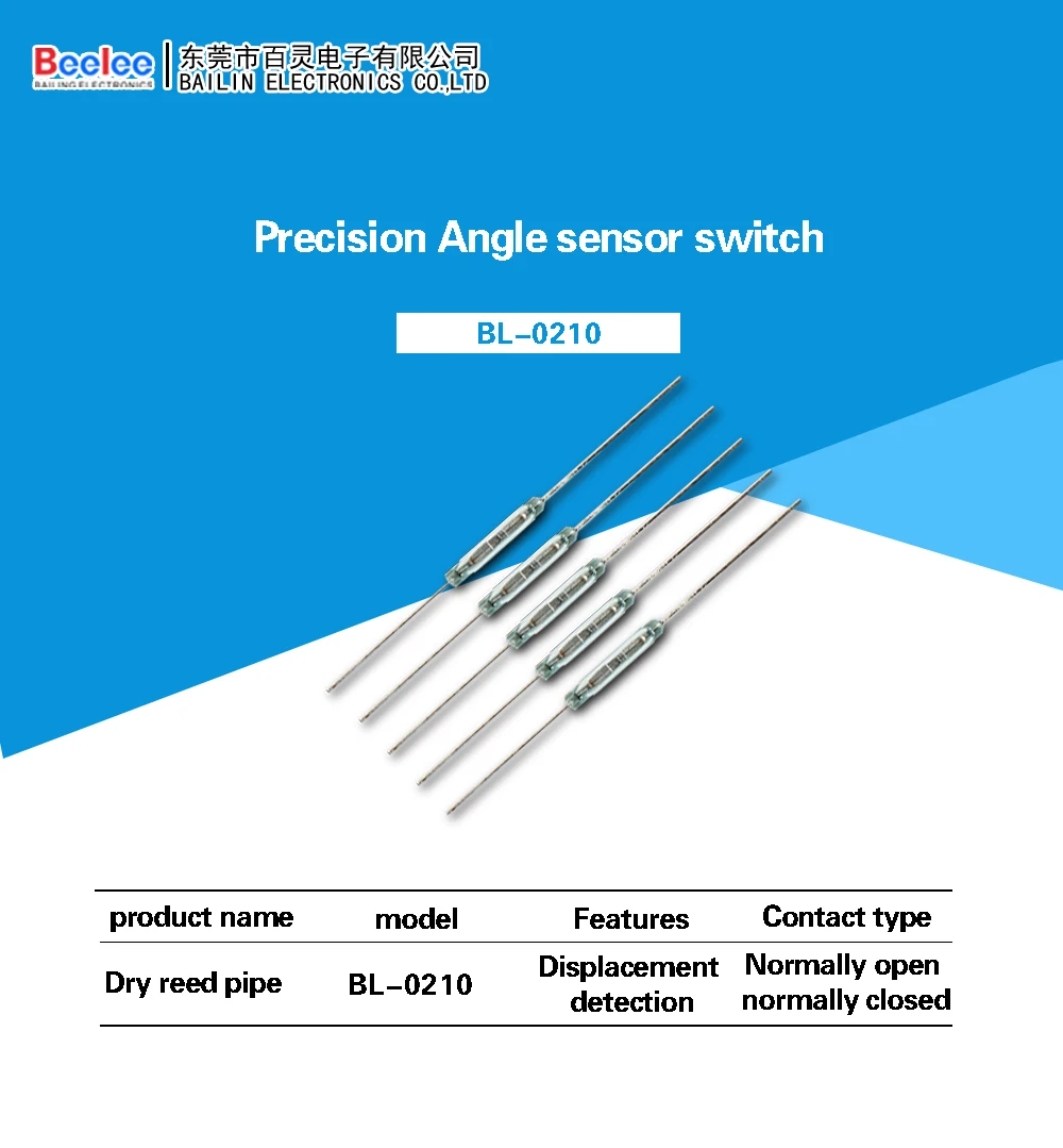 50PCS Beelee BL-CGHG-1.8X10 2*10mm Silver Pin Magnetic Reed SMT Reed Switch For PCB Board