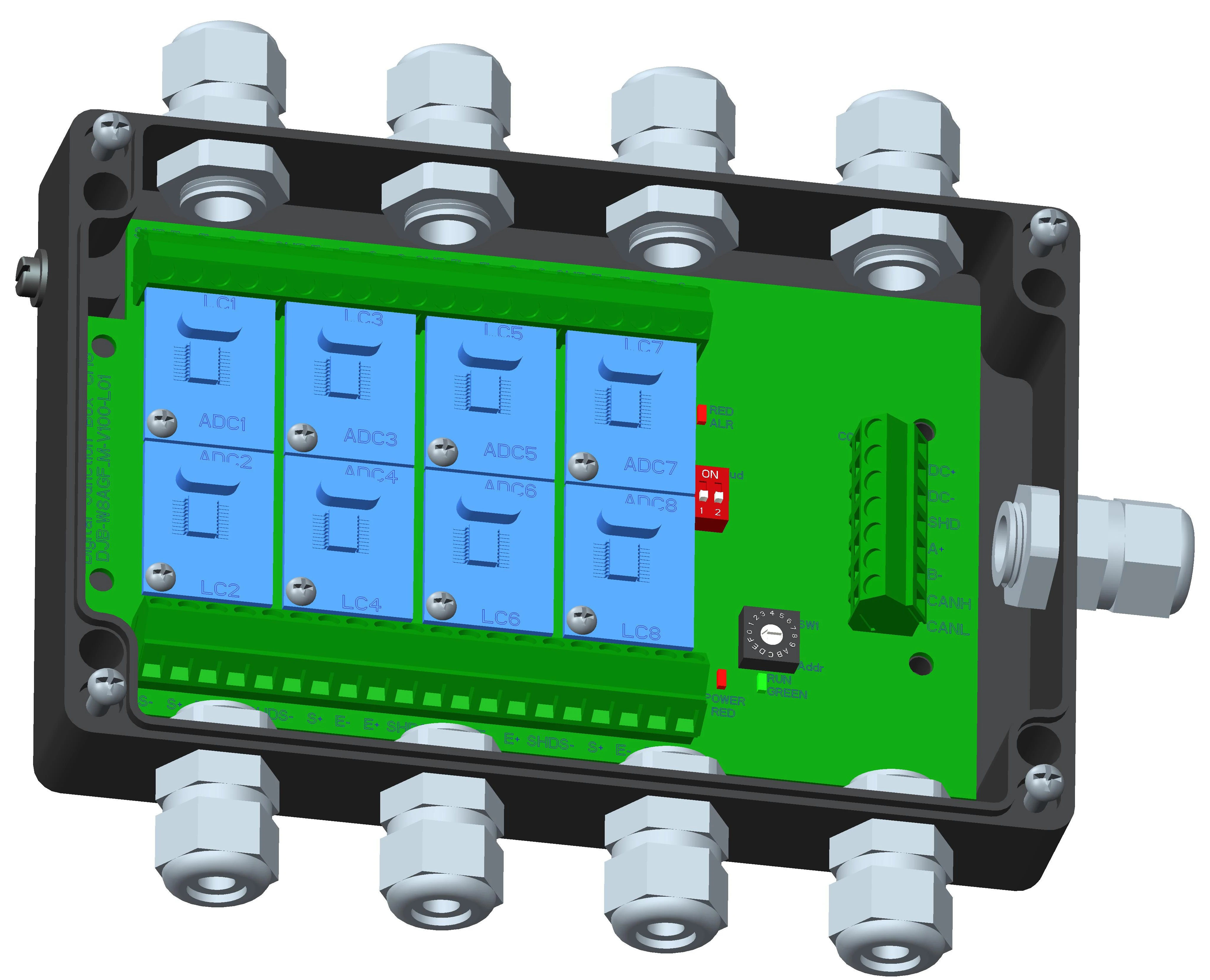 DJB-W8A CAN Digital Junction Box for Weighing High Accuracy Force Sensors and Load Cells