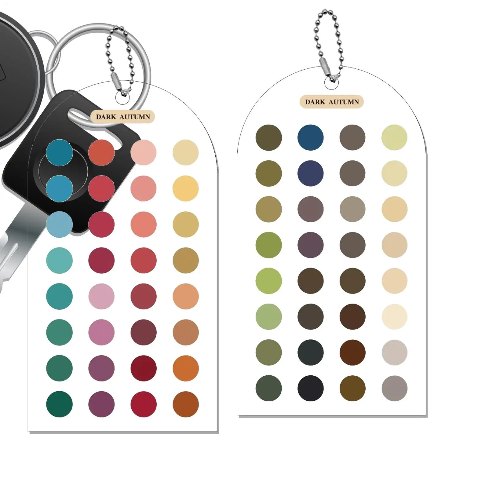 2pcs Color Analysis Template Cards Double Sided Acrylic Matching Guide Portable Color Analysis Outfit Makeup Shopping Tool