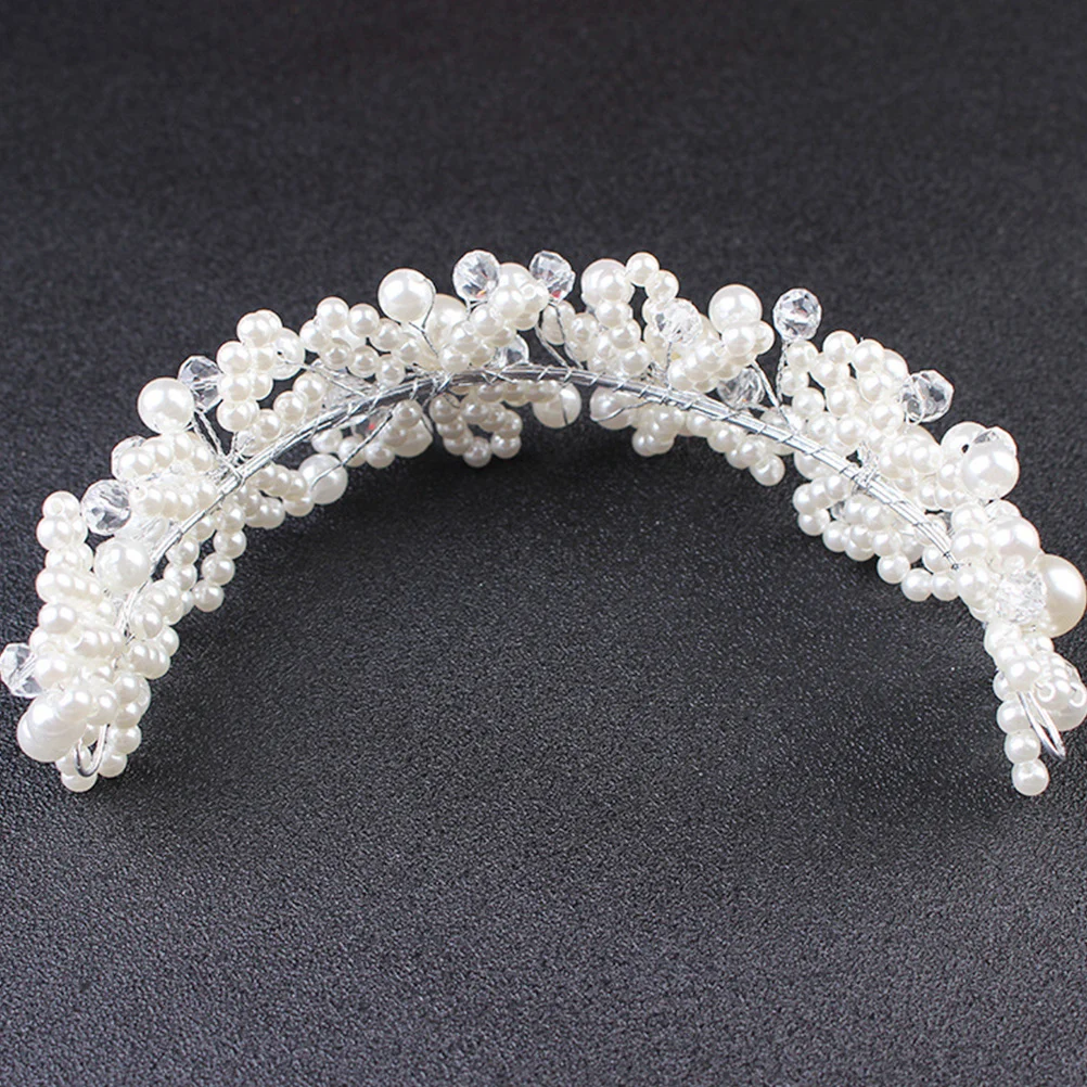

Pearl Head Crown Wedding Lightweight Bridal Headband Elegant Hair Accessories for Party Brides Girls Wedding Headband
