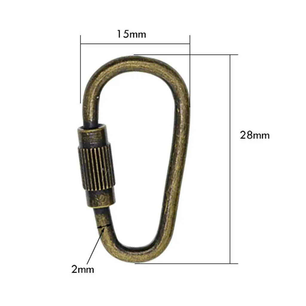 Steel Screw Lock Key Chain Pear Shape Clip Key Ring Accessories Jewelry Hooks for Outdoor Camping Fishing Traveling Activities