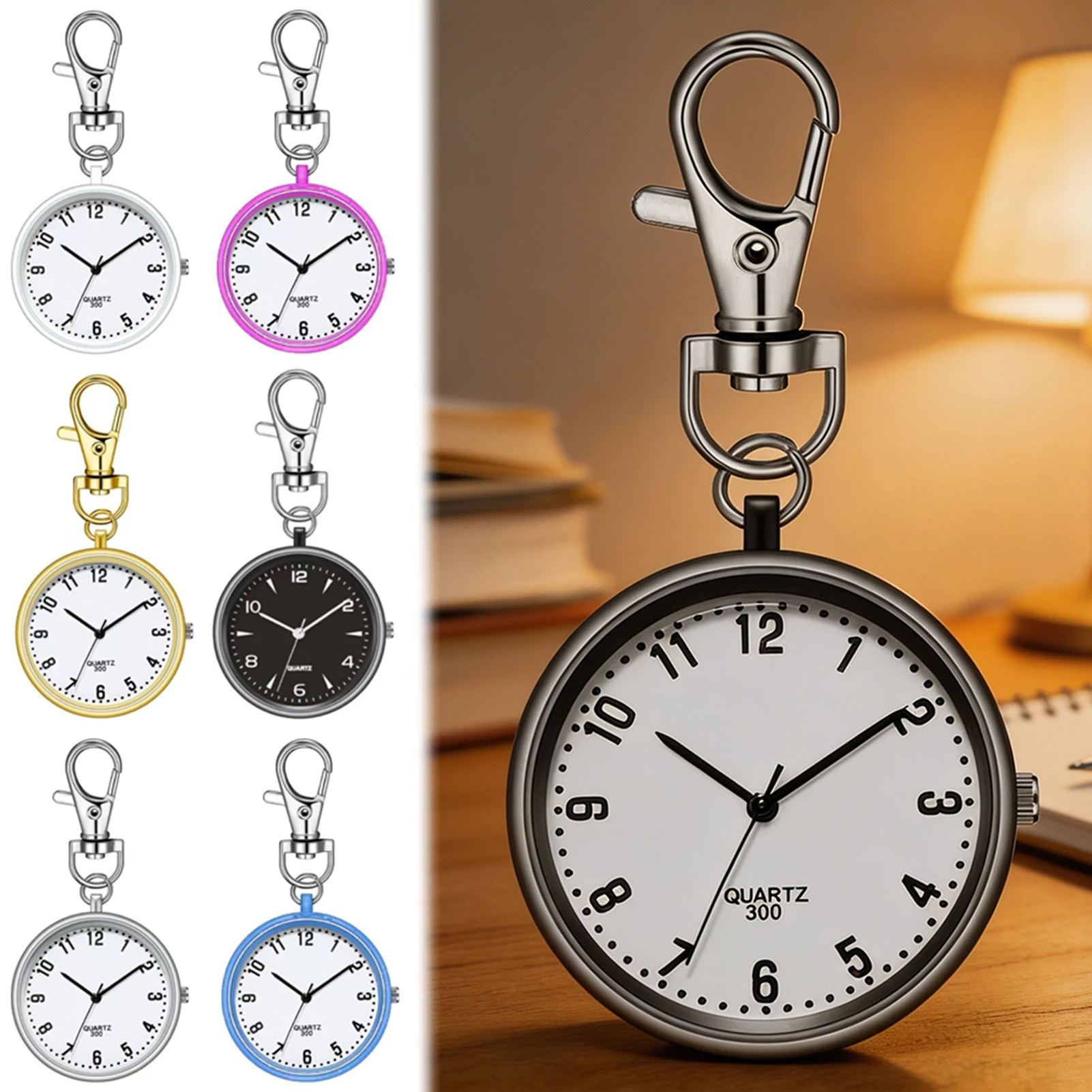 New Tiny Cute Quartz Pocket Watch With Keyring,Men Women Quartz Watch For Nurses Doctors Students Minimalist Watches Child Gift
