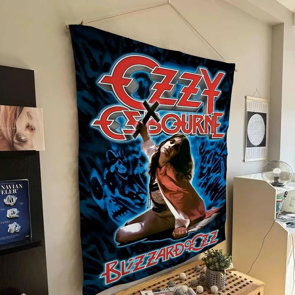 الثقيلة المعادن الفرقة روك أوزي أوزبورن الفرقة الكرتون نسيج الهبي زهرة جدار السجاد النوم ديكور ديكور فني للمنزل