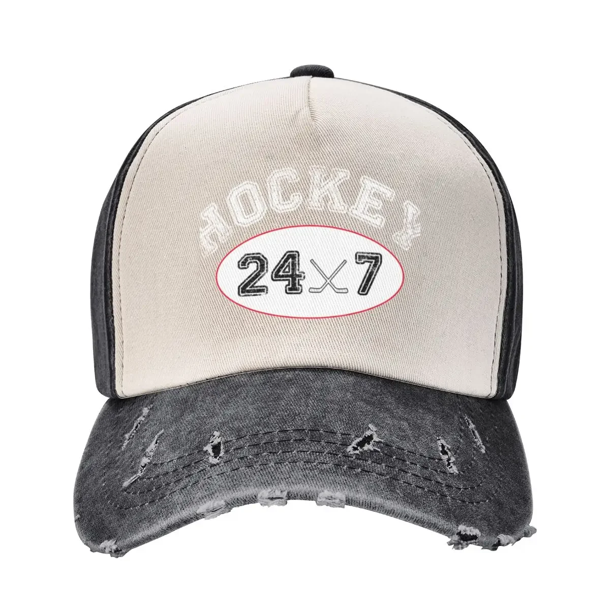 

Hockey 24x7 Black & White Baseball Cap New In Hat Dropshipping Golf Hat Girl'S Hats Men's