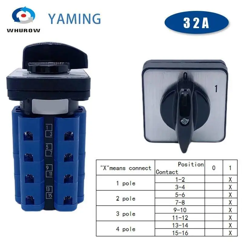 LW26-32F C02/1 السلطة قطع المحرك آلة أداة 32A الفضة الاتصال العالمي تحويل الروتاري كام التبديل